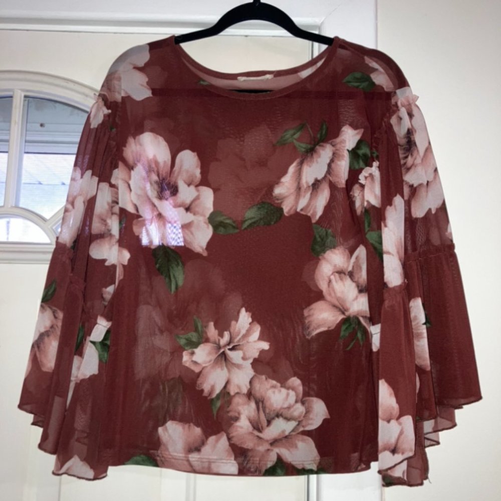 Floral sheer top
